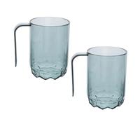 MAJORMENCH 2pcs Portable Bathroom Tumbler Cups Blue Minimalist Luxury Rinse Cups Family Toothbrush Holders Travel Wash Containers for Home and Office Use