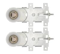 MAJORMENCH 2pcs Replacement Sliding Wardrobe Door Wheels Sliding Door Rollers Silver Iron 32mm Spring Loaded Mountclip Structure for Closet Doors Home Storage Organization