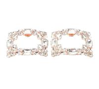 MAJORMENCH 2pcs Rose Gold Bridal Shoe Clips Rhinestone Square Heel Decorations Detachable Wedding Party Shoe Buckles for Women