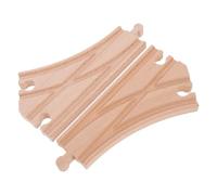 MAJORMENCH 2pcs Wooden Train Track Multi-way Switch Pieces Compatible with Thomas Sets Expandable Railway Accessories for Train Cognitive Skill Development