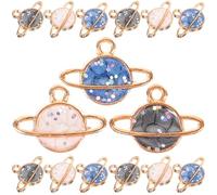 MAJORMENCH 30pcs Alloy Satellite and Comet Pendant Charm DIY Accessories Set for Keychain and Anklet Decoration, Creative Pendant Decor in Chic Unique Shape Design for Cellphone and Jewelry