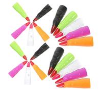 MAJORMENCH 30pcs Halloween Witch Fingers Prank Props Realistic Scary Nail Covers for Halloween Parties Masquerades and Costume Events Colorful Glow The Dark and Colors