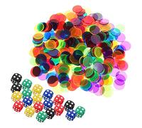 MAJORMENCH 320Pcs Colored Transparent Counters Game Chips with Spot Dice Plastic Counting Chips for Learning Bingo Games and Creative Play