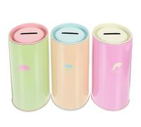 MAJORMENCH 3pcs Colorful Tinplate Multipurpose Saving Pots with Removable Lid, Money Box Coin Container and Desktop Pencil Holder for Home Decor Random Color