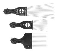 MAJORMENCH 3pcs Decorative Comb Metal Hair Pick for Men and Afro Hair Portable Styling Tool for Curly