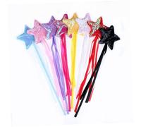 MAJORMENCH 3pcs Fairy Wand with Pentagram Heart and for Birthday Party Cosplay Magical Party Props for Red Pink