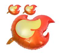 MAJORMENCH 3pcs Flame Inflatable Balloons for Birthday Supply Party Decorative Balloons with Aluminium Film Material, Patterns and Brilliant Colors, Cartoon Flame Shaped for Home Decor