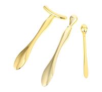 MAJORMENCH 3pcs Golden Eye Cream Applicator Set - Waterdrop, T-shaped, and Diamond Facial Cream Spatulas for Eye Massage and Skincare Treatment