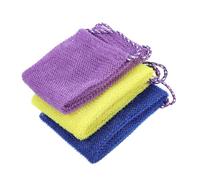 MAJORMENCH 3pcs Long African Style Shower Back Scrubber Mesh, Exfoliating Body Wash Cloth for Men and Women, Sturdy Bath Scrubbing Net with Hanging Loop, Multi-Color Set for Daily Shower