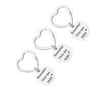 MAJORMENCH 3pcs Mum Keychain Set Mother's Day for Women Stainless Steel Mirror Polished Keyring Charm 'Remember i Love You Mom' Decorative Key