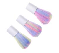 MAJORMENCH 3pcs Nail Dust Brush Set for Fingernail and Pet's Paw Cleaning with Flexible Artificial Fiber Wool and Aluminium Alloy Handle, Portable and Supple but Firm Fibers for Home