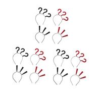 MAJORMENCH 3pcs Question Mark Headband Punctuation Hair Hoop Exaggerate Head Wrap Non-slip Novelty Hair Band for Graduation Cap Party Photo Booth Prop