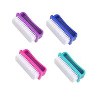 MAJORMENCH 4 Pcs Large Manicure Nail Cleaning Brushes with Stiff Bristles for Fingernail Dust Removal, Multipurpose Hand and Nail Care Tools Suitable for Salon and Home Use Random Color