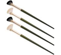 MAJORMENCH 4 Pcs Nose Contour Brush Set with Angled and Flat Concealer Brushes, Dual-color Synthetic Hair, Black and White, for Precise Nose Shaping and Eyeshadow Blending Makeup Tools