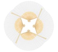 MAJORMENCH 4 Set Traditional Bamboo Fan Crafting Kit with Collapsible Ribs and Blank Paper Base Lightweight Handheld Fan Material for DIY Painting Wedding Favors Cosplay and Repair Artwork