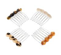 MAJORMENCH 4pcs Acetate Hair Side Combs with Strong Hold and Gentle on Scalp Elegant Curved Vintage Hair Combs for Women Small Seven-tooth Bangs Holder
