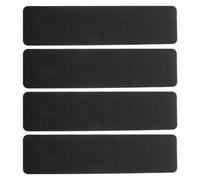 MAJORMENCH 4pcs Black Pvc Rubber Stair Treads with Abrasive Adhesive for Stairs Anti-slip Safety Tape for Outdoor Wooden Floors High-temperature Resistant