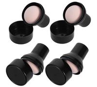 MAJORMENCH 4Pcs Mushroom Shape Makeup Powder Puff Set for Women, Skin Tone Dual-Use Sponge Applicators Handle and Storage Box, Suitable for Wet and Dry Face and Eye Powder Application