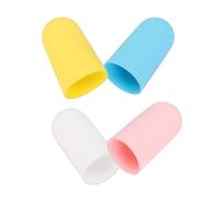 MAJORMENCH 4pcs Silicone Travel Bottle Covers Elastic Protective Sleeves Cap Guards for Toiletries Perfume Skincare Compact Multipurpose Luggage Accessories