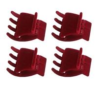 MAJORMENCH 4pcs Small Red Velvet Mini Claw Hair Clips Set Soft Plush Hair Jaw Clips for Ponytail and Side Styling Compact Lady Headdress Accessories for Everyday Use