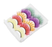 MAJORMENCH 5 Pairs Creative Halloween Eyelashes Cosplay Eyelashes Assorted Color Simulated Material Soft Dense Design for Wedding Event and Daily Life
