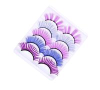MAJORMENCH 5 Pairs Soft Colorful Simulation Fake Eyelashes for Dramatic Eye Makeup False Lashes for All Occasions Lightweight Unique Look