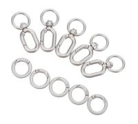 MAJORMENCH 5 Sets Metal Swivel Spring Snap Hooks with Double Opening Design and 360 Degree Rotation, Heavy Duty Zinc Alloy Key Ring Clips for Organizing Keys at Home and Office