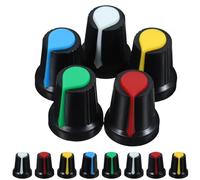 MAJORMENCH 50pcs Assorted Color Plastic Control Knobs for Electric Guitars, 6mm Insert Shaft Rotary Potentiometer Knob Replacements Excellent Touching Feeling, Suitable for Guitar Volume