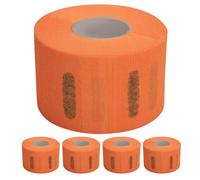 MAJORMENCH 5pcs Disposable Stretchy Paper Neck Strips for Haircut Styling Barber Neck Paper Collar Orange Hairdressing Wrap for Salon and Home Use