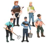 MAJORMENCH 5pcs Farmer Figurine Realistic Farmworker Figures for Educational Play Intelligence Stimulating Models for Farm Scene Decoration and Imaginative Role Play