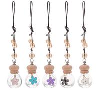 MAJORMENCH 5pcs Hanging Perfume Bottle Pendant Essential Oil Diffuser Glass Car Air Freshener with Cork 8 Ml Assorted Color Decorative Stress Relief for Car Interior Decor