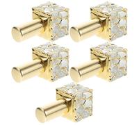 MAJORMENCH 5pcs Perfume Spray Bottle Refillable Atomizer Bottle 10ml/0.338 Oz Glass Cube Golden Leak-proof Fine Mist for Perfume Cologne Travel