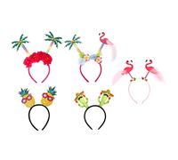 MAJORMENCH 5pcs Tropical Hawaiian Headbands Flamingo Pineapple Tree for Luau Party Hair Accessories for Themed Events and Costumes