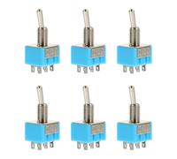 MAJORMENCH 6pcs 6mm 3-position 6-pin Rocker Toggle Switch for Electric Guitar Metal Guitar Rocker Selector Compatible and Musical Instrument Modifications