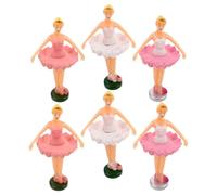 MAJORMENCH 6Pcs Ballerina Doll Figurines Set with Music Box, Whirling Ballet Dancer Ornaments in 3 Colors, Romantic Ballet Girl Models for Desk, Bookshelf and Cake Topper Decoration