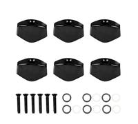 MAJORMENCH 6pcs Black Square String Locking Handles Guitar Tuner Caps Lock String Function Compatible for Acoustic and Electric Guitar Tuning Pegs Accessories