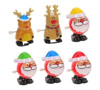 MAJORMENCH 6pcs Christmas Wind-up Set - Clockwork Reindeer and Santa Figures - Musical Walking Windup for Party Favors and Holiday Fun