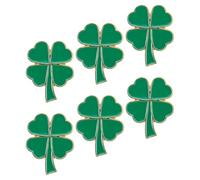 MAJORMENCH 6pcs Four-leaf Clover Brooch Irish Shamrock Lapel Pin Elegant Jewelry for Jacket and Dress Luck Decor Accessory Women Men St Patricks Day Celebration