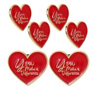 MAJORMENCH 6pcs Heart Shape Enamel Pins, Motivational Lapel Brooches for Employee, Nurse, Teacher and Volunteer, Metal Material with Comfortable Wear and Versatile Styling for Daily Wear