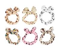 MAJORMENCH 6pcs Leopard-print Plush Headband Elastic Hair Accessory Wide-brimmed Headbands Smooth and Stretchy Material Fashionable Women for Makeup Use and Exercise Wearing