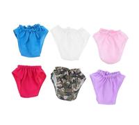 MAJORMENCH 6pcs Mini Doll Underpants Reusable Washable Doll Clothes Accessories for Dollhouse Girl in Blue White Pink Red Purple Green