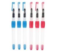 MAJORMENCH 6pcs Refillable Water Pen Set with Soft Nylon Tips and Sturdy Pp Material, Reusable Watercolour Brush Pens for Calligraphy Learning and Watercolor Painting by Artists and Students