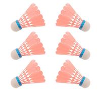 MAJORMENCH 6pcs Set Plastic Badminton Shuttlecocks with Windproof Flexible Skirt for Backyard Game and Sport Sessions, Sturdy Pink Shuttlecock Set for Women and Training