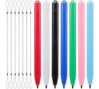 MAJORMENCH 7 Pcs Stylus Pens for Touch Screens and Tablets Lightweight Plastic Drawing Tablet Stylus with Comfortable Grip and Black Elastic Tether for Doodling and Commuting