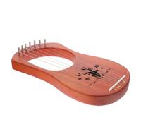 MAJORMENCH 7-string Wooden Lyre Harp for Beginners Portable Small Harp Instrument with Metal Strings and Wooden Handle Lightweight Lyre Suitable for Adult Music Practice and Performance