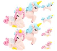 MAJORMENCH 8pcs Resin Mini Unicorn Figurines Tiny Ornaments for Home Garden Desktop and Cake Decorations Cute Mixed Style Miniature Unicorn Statues for Dollhouses and Succulent Pots