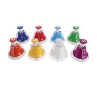 MAJORMENCH 8pcs Rounded Edge Bell Handbells with Cat Paw Shape Metal and Plastic Music Education Bells for Portable Music Learning Tool for Classroom