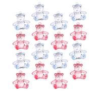 MAJORMENCH Acrylic Bear Charms Mini Bear Shapes 48pcs Adorable Pink and Blue for DIY Handmade Decoration and Game Props for Shower Presents and Craft Making Accessories