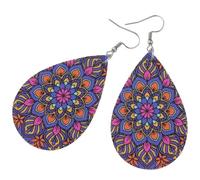 MAJORMENCH Bohemian Drop Dangle Earrings for Women Lightweight Artificial Leather Teardrop Design Not Easy to Fade Or Break for Ceremonies and Parties