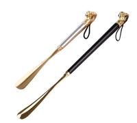 MAJORMENCH Brass Shoes Lifter Metal Shoehorns Lion Head Style Sturdy Easy to Clean Designed for Elderly Gift for The Aged Black 58cm